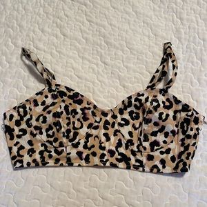 NWT Forever 21 Leopard Bustier Crop Top